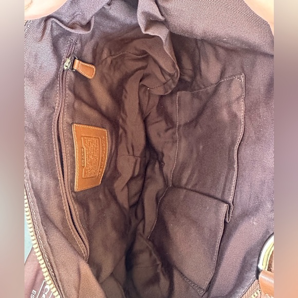 Vintage coach shoulder bag brown C print - Picture 2 of 3